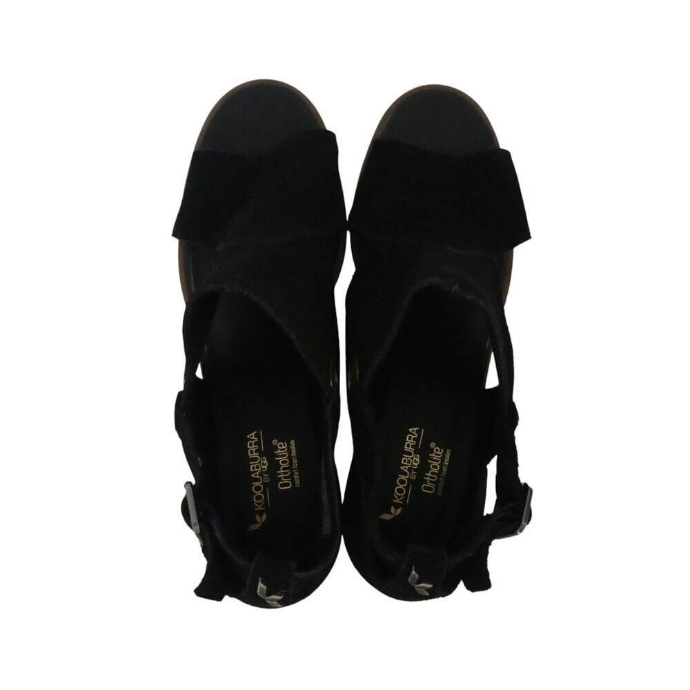 Koolaburra by UGG Kaiah Sandal Women 8.5 Black Suede Block Heel Ankle Strap - Picture 7 of 14